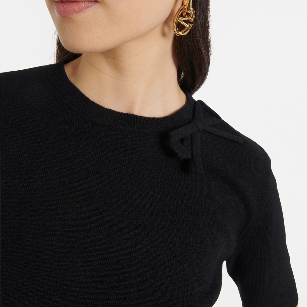 Valentino Black Sweater with Bow Detail
